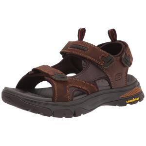 【並行輸入品】Skechers USA メンズ オープントゥ サンダル フック&ループストラップ付き US サイズ: 9 カラー: ブラウン S