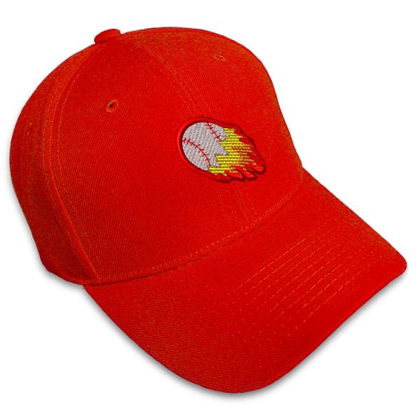 【並行輸入品】Baseball Cap Sport Flaming Ball Embroidery ...