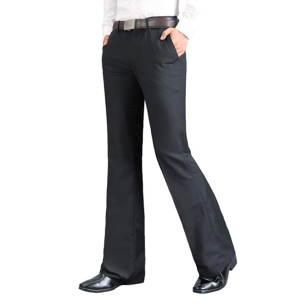 【並行輸入品】[HAORUN] メンズベルボトムパンツヴィンテージフレアフォーマルドレスパンツスリム...