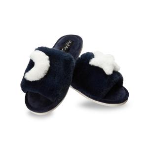 【並行輸入品】MeMoi 星と月 ぬいぐるみ スリッパ, ダークブルー(Midnight Blue), 2XL MeMoi Women's St