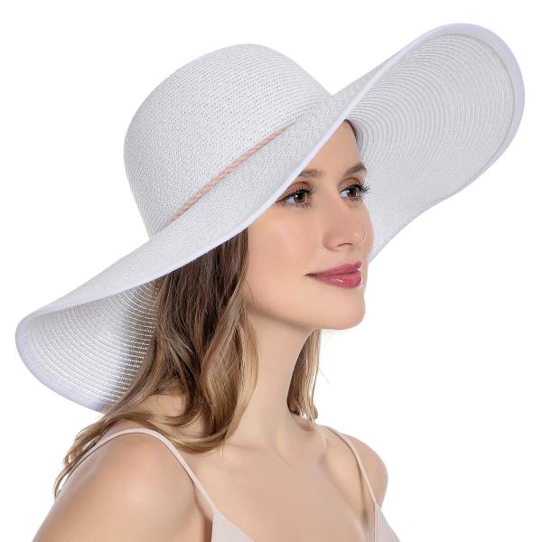 【並行輸入品】Muryobao Womens Sun Straw Hat Wide Brim UV ...