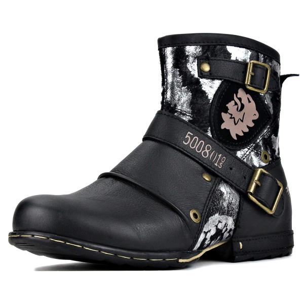 【並行輸入品】OSSTONE Moto Boots for Men Fashion Zipper u...