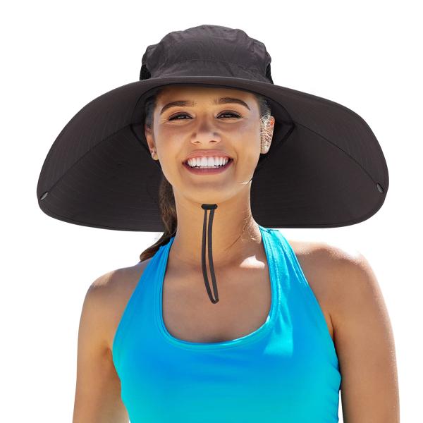 【並行輸入品】Leotruny Women Super Wide Brim Sun Hat UPF5...