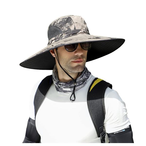 【並行輸入品】Leotruny メンズ つば広 日よけ帽子 UPF50+ 防水 通気性 バケットハッ...