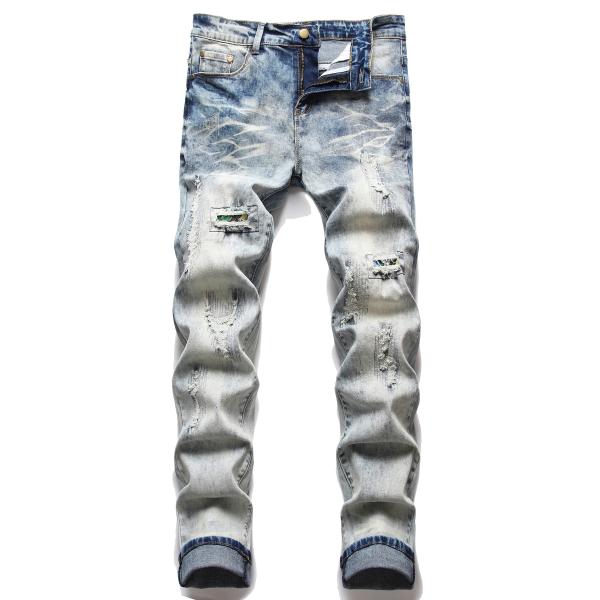 【並行輸入品】AITITIA Men's Biker Zipper Deco Washed Stra...