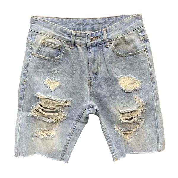 【並行輸入品】Kaxiya2021 Men's Fashion Ripped Short Jeans...