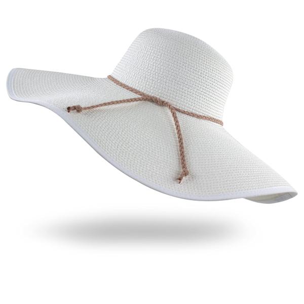 【並行輸入品】HGGE Womens Sun Straw Hat Wide Brim UV UPF ...
