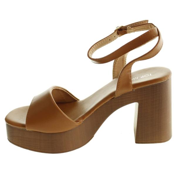 【並行輸入品】TOP Moda Java 7 Womens Chunky High Heel Str...