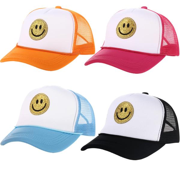 【並行輸入品】4 Pack Preppy Hat Smile Hat Stylish Smile F...