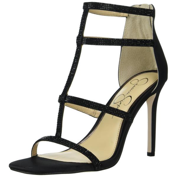 【並行輸入品】Jessica Simpson レディース Oliana 装飾ヒールサンダル, ブラッ...