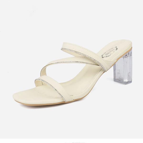 【並行輸入品】ZYZSTR Women's Sandals Summer Square Crysta...