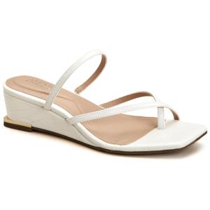 【並行輸入品】Alfani レディース Eadyn フェイクレザー スリッポン ウェッジサンダル, ホワイトクロック, 6.5 Alfani W