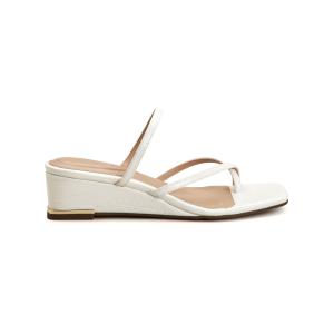 【並行輸入品】Alfani レディース Eadyn フェイクレザー スリッポン ウェッジサンダル, ホワイトクロック, 10 Alfani Wo