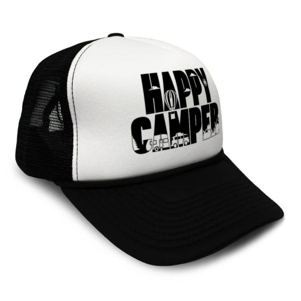 【並行輸入品】Trucker Hat Happy Camper Clouds Hot Air Bal...