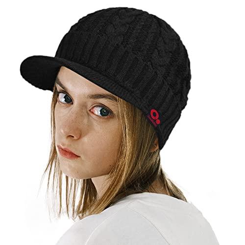 【並行輸入品】Women's Cable Knitted Visor Beanie Winter H...