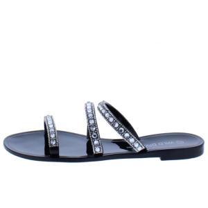 【並行輸入品】Wild Diva レディース ジェリー フリップフロップ ラインストーン スリッパ サンダル, ブラック J235, 7 W