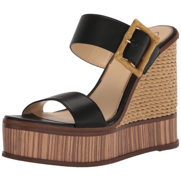 【並行輸入品】Jessica Simpson レディース ヘンドリヤ ウェッジサンダル, ブラック,...