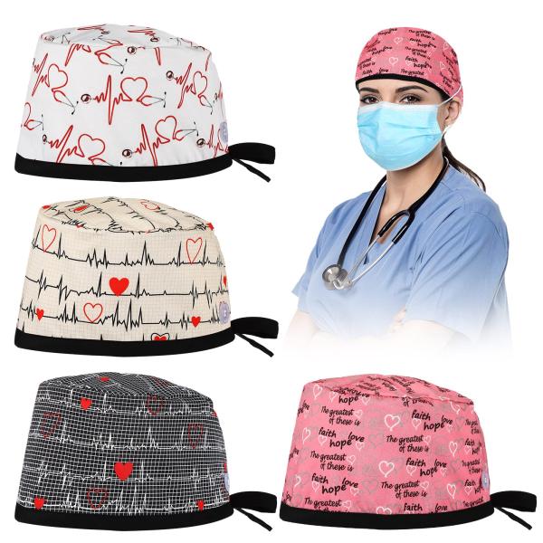 【並行輸入品】バレンタインハートテーマ 調節可能なワーキングキャップ ボタン付き フワフワハット 伸...