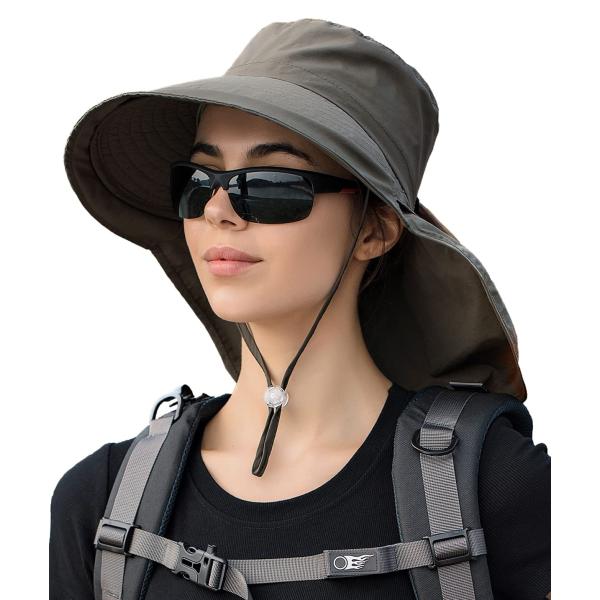 【並行輸入品】Aenmt Womens Sun Hat with Ponytail Hole，UPF...