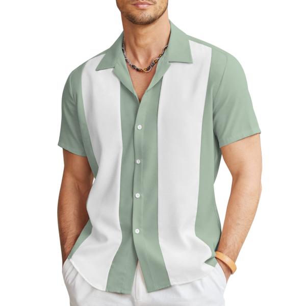 【並行輸入品】COOFANDY Mens Short Sleeve Shirts Casual Bu...