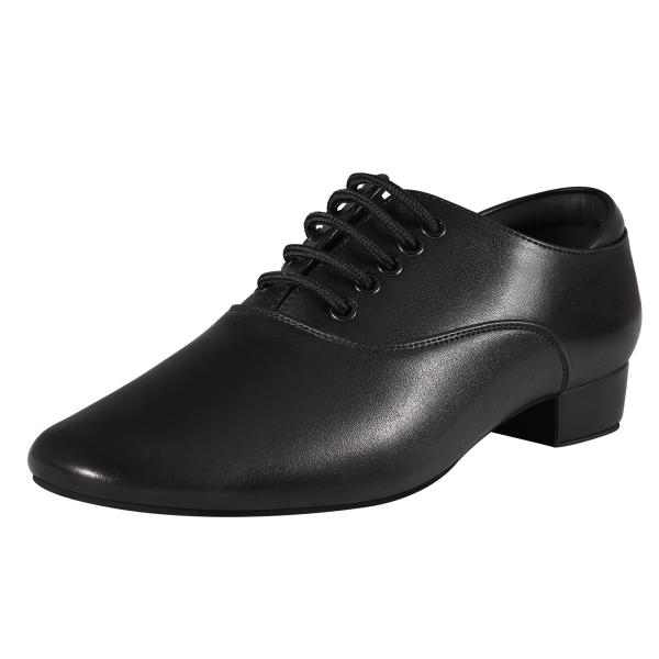 【並行輸入品】Black Ballroom Dance Shoes Leather Characte...