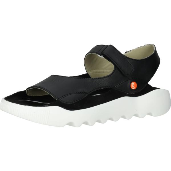 【並行輸入品】Softinos レディース フラットフォーム フラットサンダル, ブラック, 24 ...