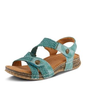 【並行輸入品】Spring Step L'Artiste レディース Atira アンクルストラップサンダル, ティール, 9.5 10 Spr