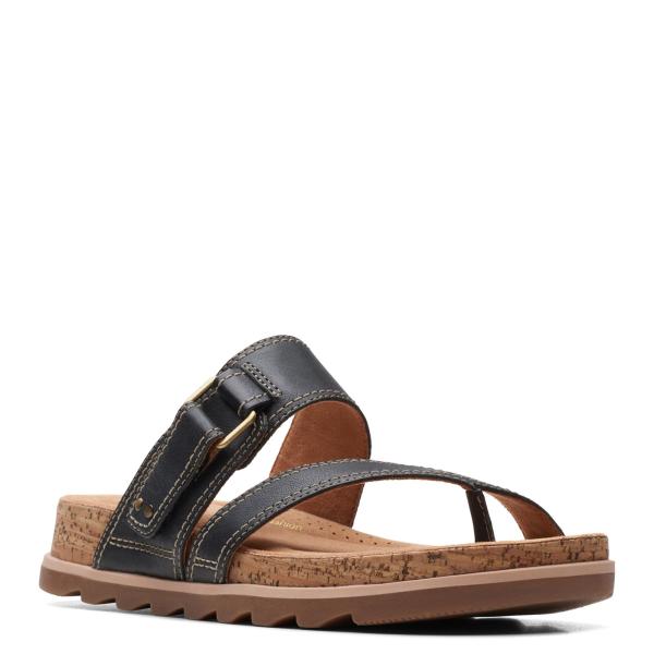 【並行輸入品】Clarks (クラークス) レディース ヨット ビーチサンダル, ブラックレザー, ...