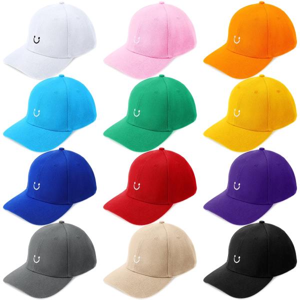 【並行輸入品】12 Pack Smile Face Baseball Cap Bulk Vintag...