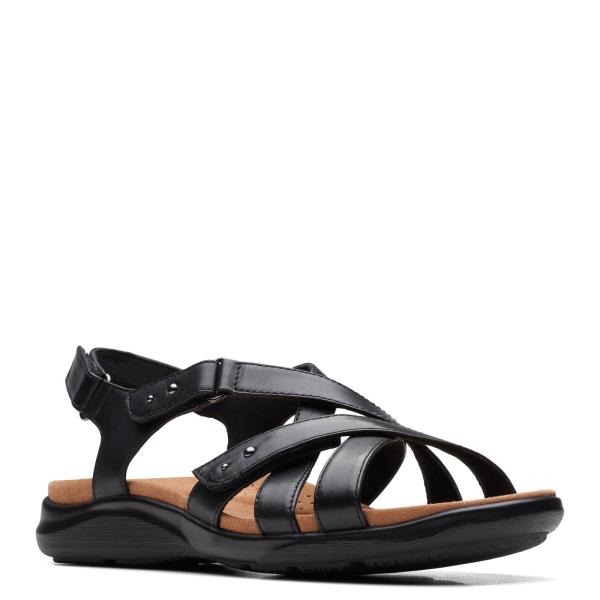 【並行輸入品】Clarks (クラークス) レディース Kitly Go サンダル, ブラックレザー...