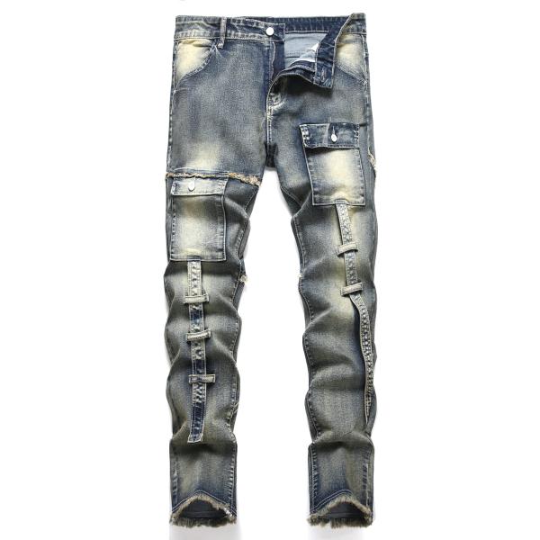 【並行輸入品】Ginsiom Men's Jeans Slim Fit, Stretch Moto ...