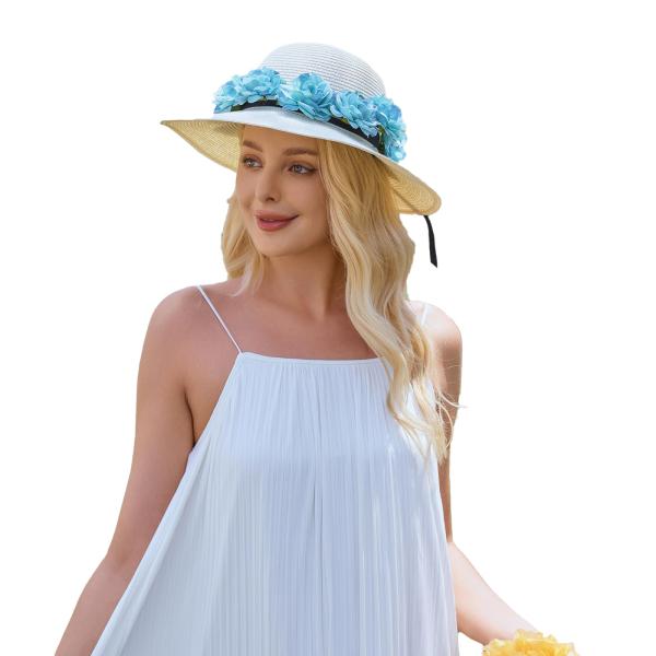 【並行輸入品】Womens Sun Straw Hat UPF 50+ Summer Beach H...