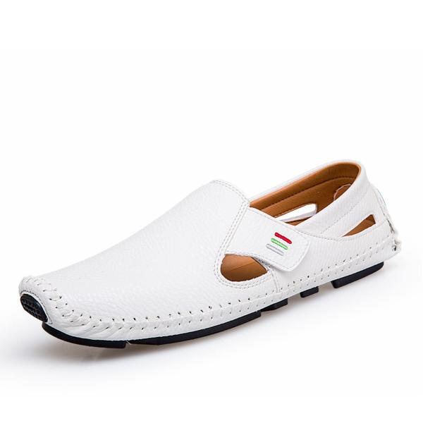 【並行輸入品】Men's Leather Square Toe Soft Sole Loafers ...