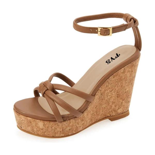 【並行輸入品】FYS Women Platform Wedge Sandal Open Toe Bu...