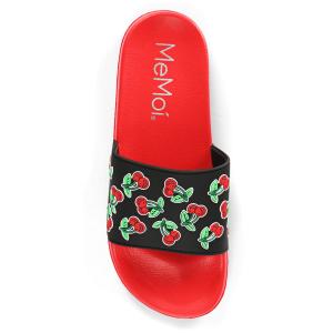 【並行輸入品】MeMoi Women's Cherries Slides Red M