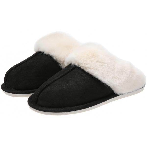 【並行輸入品】PLMOKN Women's fuzzy slippers men indoor an...