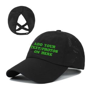 【並行輸入品】Moms Baseball Cap with Ponytail Hole: Custom Personalized Text a