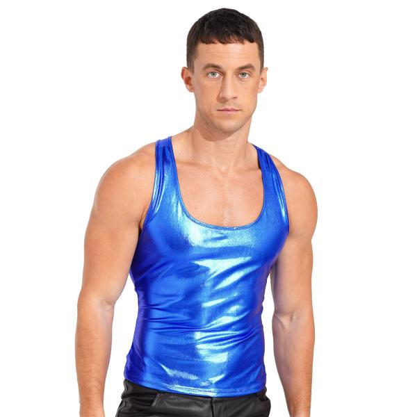 【並行輸入品】Agoky Men's Metallic Shirts Shiny Slim Fit ...