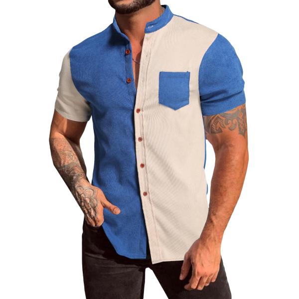 【並行輸入品】Floerns Men's Corduroy Color Block Shirt To...