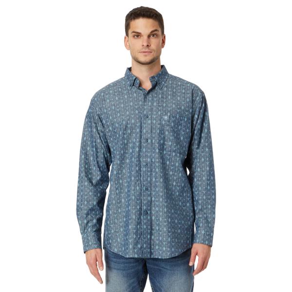 【並行輸入品】Ariat Men's Graham Classic Fit Shirt   Blue...