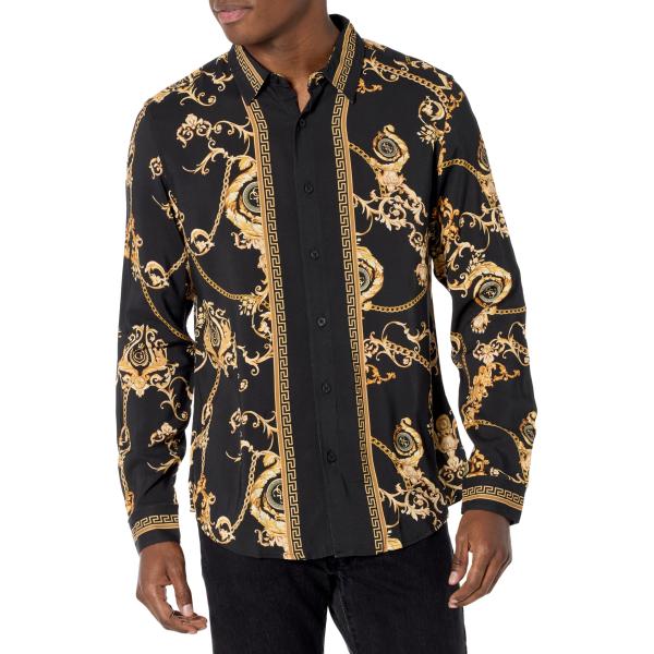 【並行輸入品】GUESS Men's Long Sleeve Eco Rayon Shirt, Go...