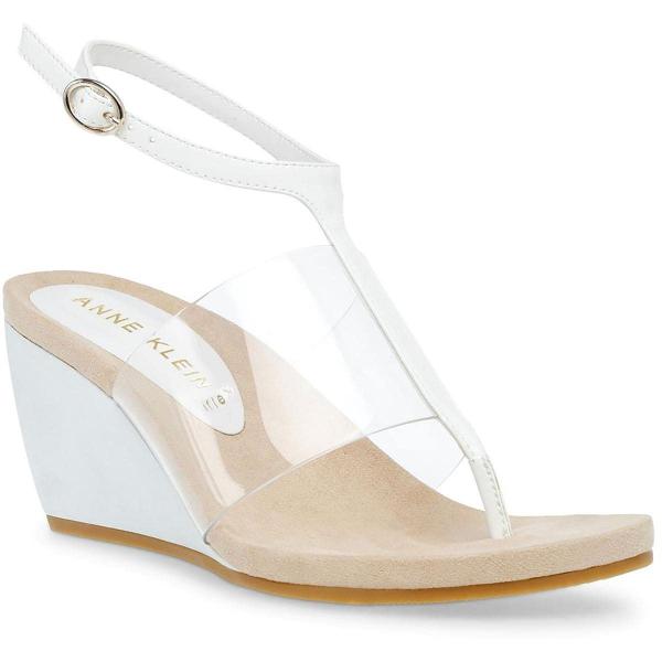 【並行輸入品】Anne Klein レディース Ikari ウェッジサンダル, ホワイト, 5.5 ...