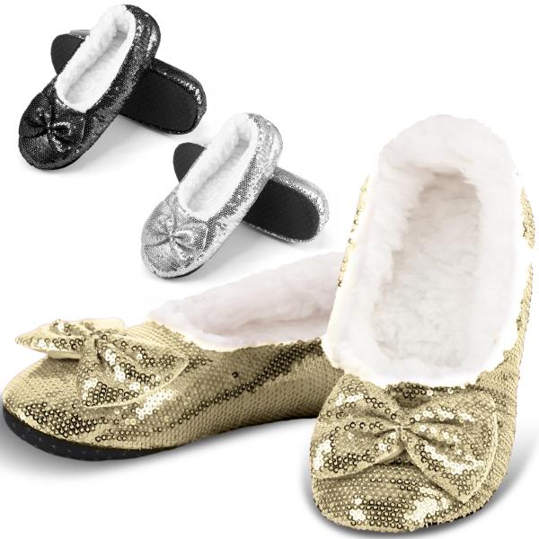 【並行輸入品】ShinyMatch レディース バレリーナ スパンコールスリッパ キラキラスリッパ ...