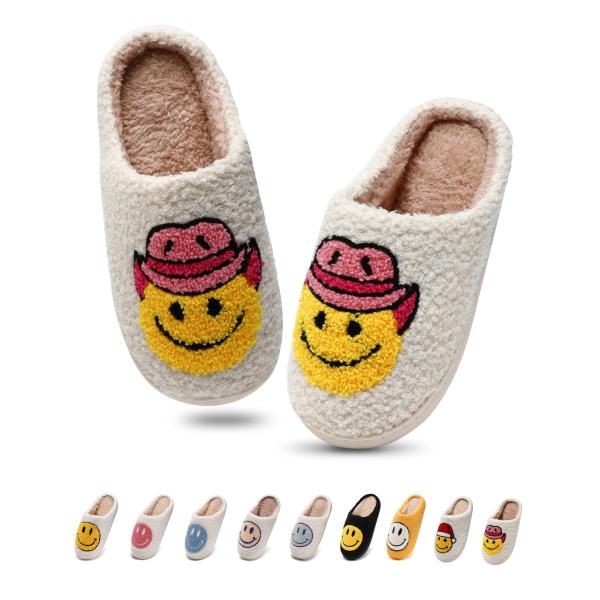 【並行輸入品】Shoquis Cowboy Boot Smile Face Slippers for...