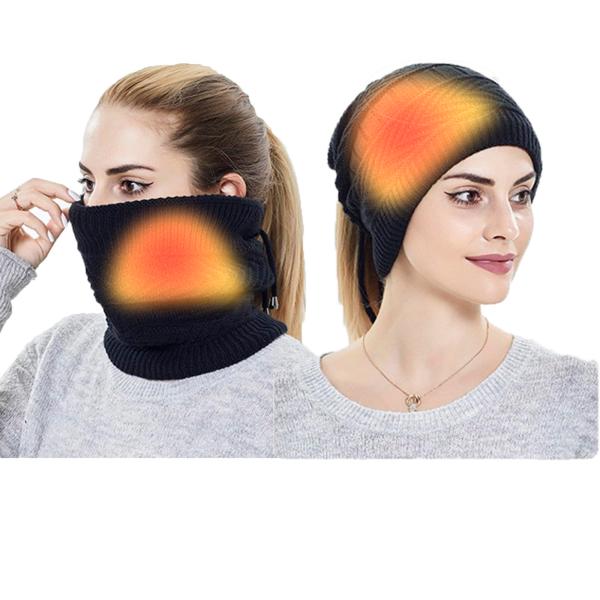 【並行輸入品】2 in 1 USB Heated Hat Winter Knitted Hat Ru...