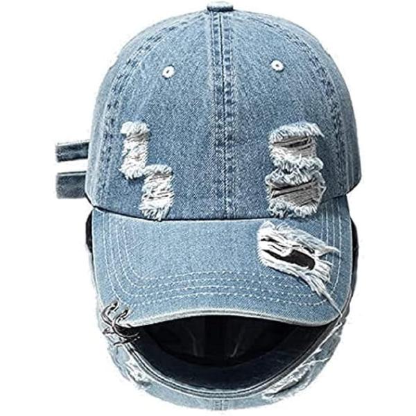 【並行輸入品】Vintage Distressed Jean Hat, Light Acid Was...