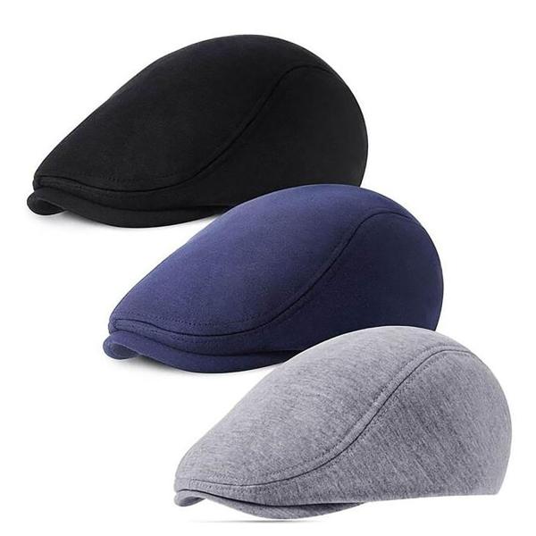 【並行輸入品】3 Pieces Newsboy Men's Hat Cotton Soft Stre...