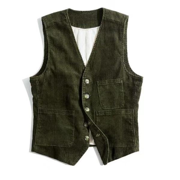【並行輸入品】ZPLMIDE Men's Vintage Corduroy Sleeveless V...