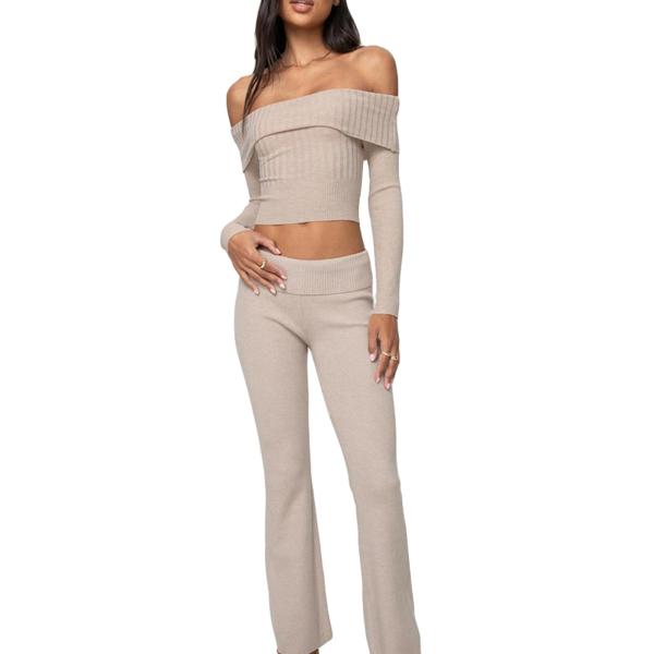 【並行輸入品】Women Skinny Lounge Set Long Sleeve Basic C...