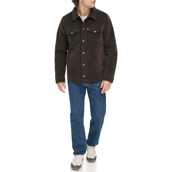 【並行輸入品】Levi's Men's Faux Leather Shirt Jacket, Vin...
